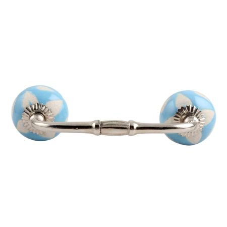 Turquoise Etched Ceramic Bridge Handle